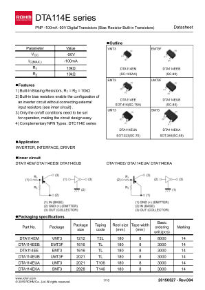 DTA114EETL datasheet cover page