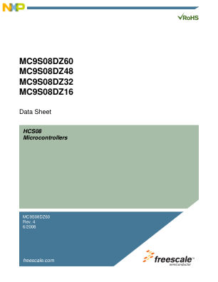 MC9S08DZ60 datasheet cover page