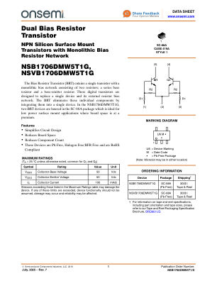 NSB1706DMW5T1 datasheet cover page