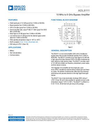 ADL8111 datasheet cover page