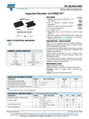 VS-2EJH01HM3 datasheet cover page