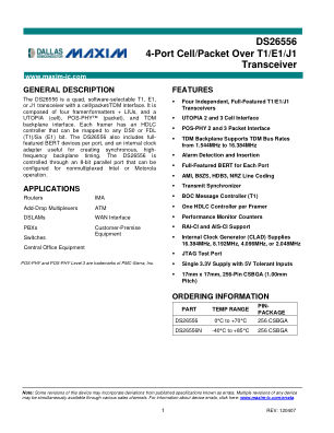 DS26556 datasheet cover page