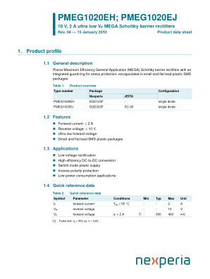 PMEG1020EJ datasheet cover page