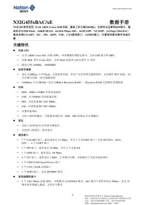 N32G455CEQ7 datasheet cover page
