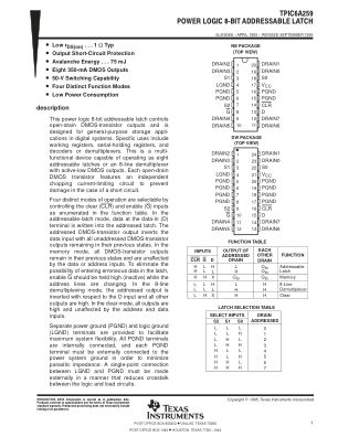 TPIC6A259 datasheet cover page