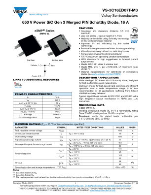 VS-3C16ED07T-M3 datasheet cover page