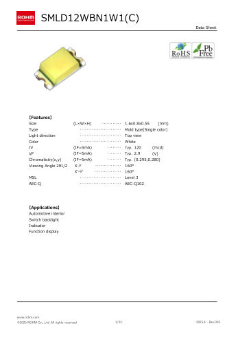 SMLD12WBN1W1 datasheet cover page