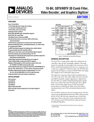 ADV7800 数据手册首页