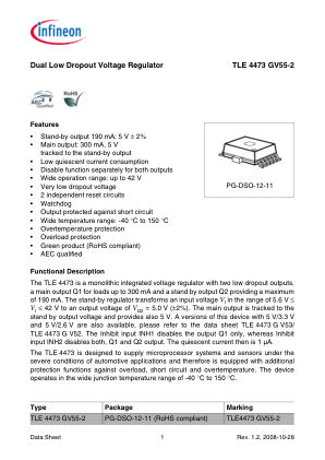 TLE4473G-V55-2 datasheet cover page