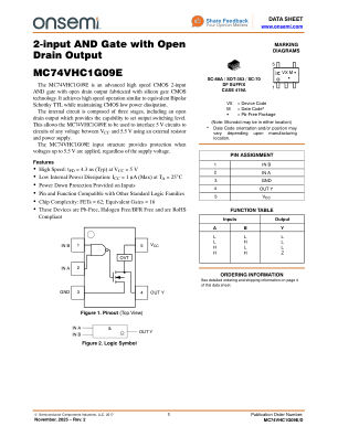 MC74VHC1G09E 数据手册首页