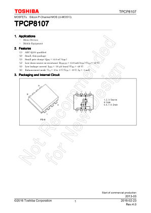 TPCP8107 datasheet cover page