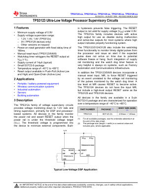 TPS3128 datasheet cover page