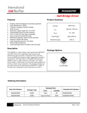 IR25606S datasheet cover page