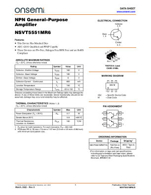 NSVT5551MR6 数据手册首页
