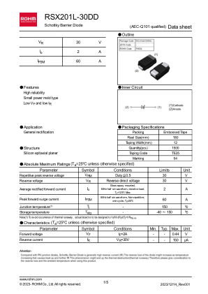RSX201L-30DD datasheet cover page