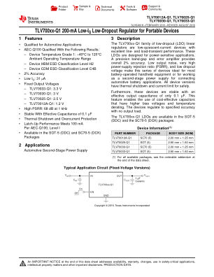TLV700-Q1 datasheet cover page
