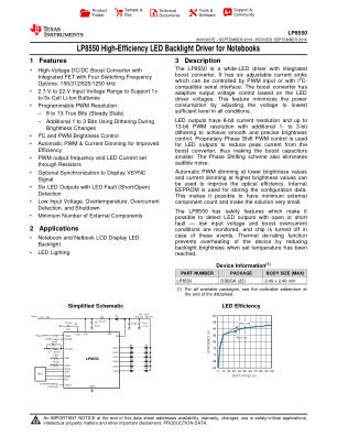 LP8550 datasheet cover page