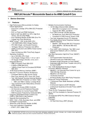 RM57L843 datasheet cover page