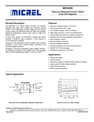 MIC5235-5.0YM5-TR 数据手册首页
