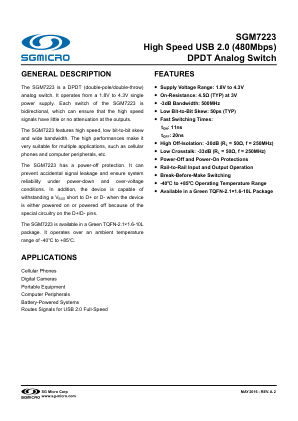 SGM7223 datasheet cover page