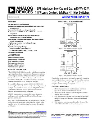 ADGS1208-1209 datasheet cover page