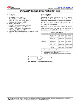 SN74LVC02A datasheet cover page