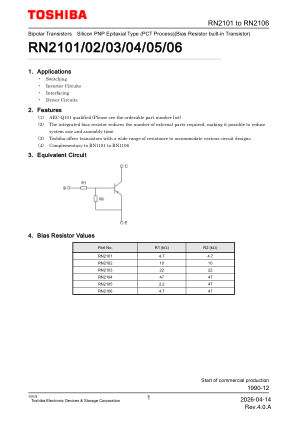 RN2101 datasheet cover page