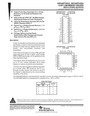 SN74ABT5402A datasheet cover page