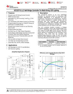 UCC25710 datasheet cover page