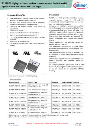 TLI4971-A025T5-U-E0001 数据手册首页