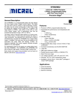 SY89296UMG-TR datasheet cover page