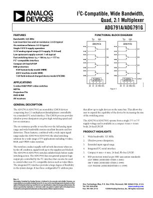 ADG791A 数据手册首页