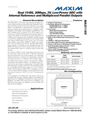 MAX1185 datasheet cover page
