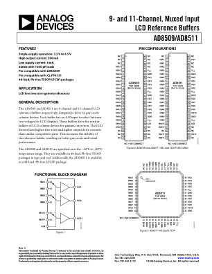 AD8509 datasheet cover page