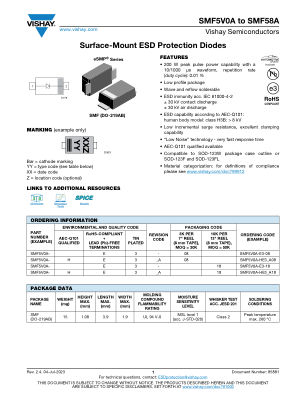SMF5V0ATOSMF58A 数据手册首页