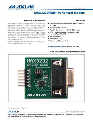 MAX3232PMB1 数据手册首页