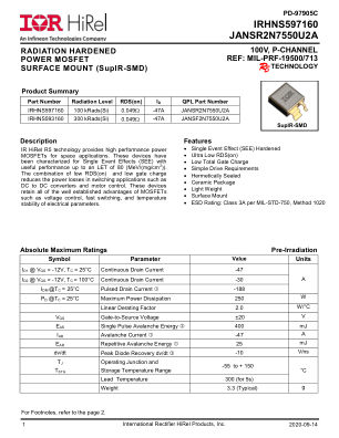 IRHNS597160 datasheet cover page