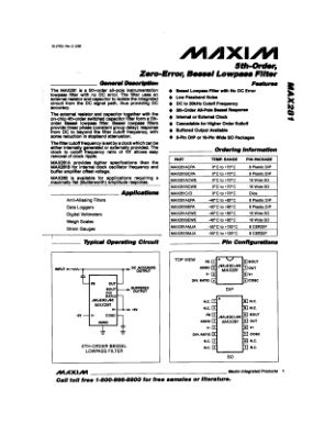 MAX281 数据手册首页