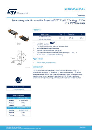 SCTHS250N65G3 datasheet cover page