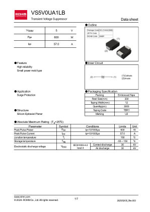 VS5V0UA1LB 数据手册首页