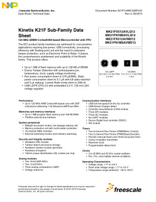 K21P144M120SF5V2 datasheet cover page