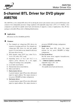 AM5766 数据手册首页