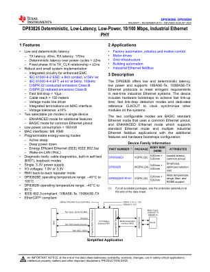 DP83826I datasheet cover page