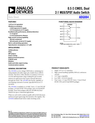ADG884 数据手册首页