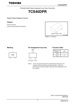 TCS40DPR datasheet cover page