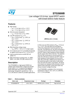 STG3699B 数据手册首页