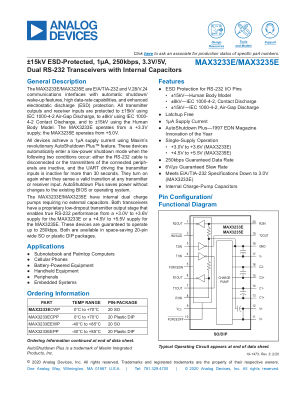 MAX3233E-MAX3235E 数据手册首页
