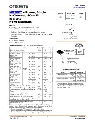 NTMFS4C06NC 数据手册首页
