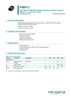 PIMP31X datasheet cover page