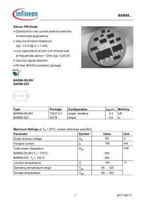 BAR88-02V datasheet cover page